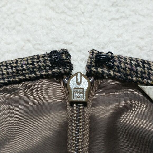 Eddie Bauer Pencil Skirt 10 Brown Tweed Wool Silk Blend Academia English Office - Picture 4 of 6